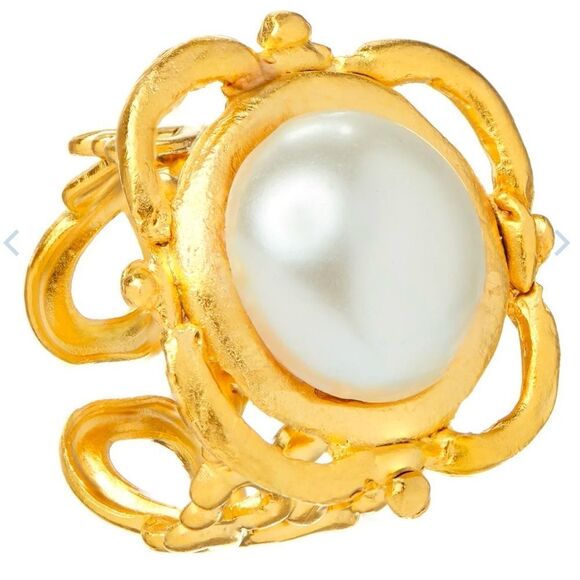 - Pearl scroll ring Susan Shaw - Picture 1 of 2